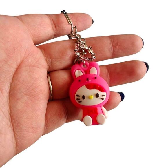 Hello Kitty Kawaii Bunny Suit Charm Keychain - Picture 1 of 3